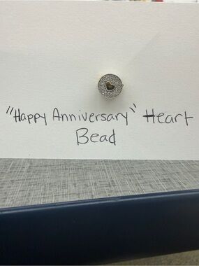 Pandora Retired Happy Anniversary 14K Gold Heart Charm 791290 Sterling Silver